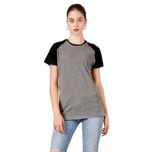 Loosp Women Grey Casual Cotton Top